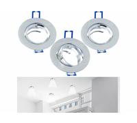 Luminea 3 cadres encastrables pour ampoule MR16 avec angle réglable - coloris argenté