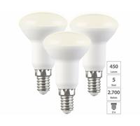 Luminea : 3 réflecteurs LED E14 R50 - 5W - 450 lm - Blanc chaud Blanc chaud G