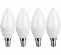 Luminea 4 ampoules LED E14 bougie 6 W - 470 lm - Blanc chaud