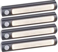 Luminea 4 lampes de placard sans fil à LED avec détecteur - 25 lm - Noir