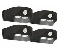 Luminea 4 lampes de porte sans fil à LED avec détecteur de mouvement - Noir