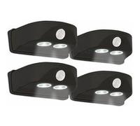 Luminea 4 lampes de porte sans fil à LED avec détecteur de mouvement - Noir