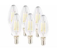 6 ampoules bougies LED E14 - 4 W - 470 lm - Blanc chaud Blanc chaud G