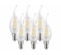 Luminea : 6 ampoules LED à filament bougie E14 - 4 W - 470 lm - Blanc chaud Blanc chaud G
