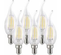 Luminea : 6 ampoules LED à filament bougie E14 - 4 W - 470 lm - Blanc chaud Blanc chaud G