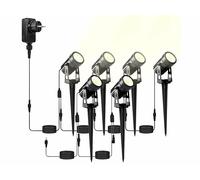 Luminea 6 spots de jardin en aluminium avec LED COB et piquet de terre, 850 lm, 12 W