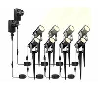 Luminea 8 spots LED COB d'extérieur 850 lm, 12 W, modèle LS-55