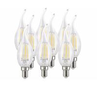Luminea : 9 ampoules LED à filament bougie E14 - 4 W - 470 lm - Blanc chaud Blanc chaud G