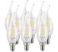 Luminea : 9 ampoules LED à filament bougie E14 - 4 W - 470 lm - Blanc chaud Blanc chaud G