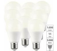 Luminea : 9 ampoules LED E27 - 11 W - 1050 lm - Blanc chaud Blanc chaud G