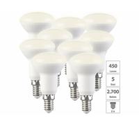 Luminea 9 réflecteurs LED E14 R50 - 5W - 450 lm - Blanc chaud