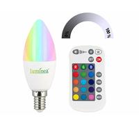 Luminea Ampoule bougie LED E14 RVB et blanc 470 lm à intensité variable avec télécommande