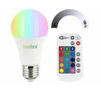 Luminea Ampoule LED E27 RVB et blanc 806 lm à intensité variable avec télécommande