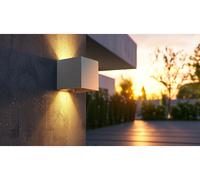 Luminea Applique murale d'extérieur double faisceau 385 lm LED G9 - coloris blanc