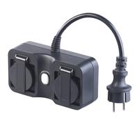 Luminea Double prise d'extérieur connectée compatible Amazon Alexa et Google Assistant SF-620.avs