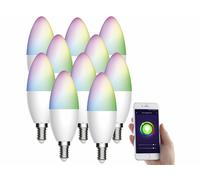 Luminea Home Control 10 ampoules LED connectées E14 / RVB CCT / 5,5 W LAV-155.rgbw