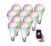 Luminea Home Control 10 ampoules LED connectées E27 / 9 W / RVB / CCT LAV-150.rgbw