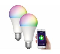 Luminea Home Control : 2 ampoules LED connectées E27 / 9 W / RVB / CCT LAV-150.rgbw G