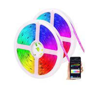 Luminea Home Control 2 bandes LED RVB IC connectées et intelligentes 5 m avec commandes vocales