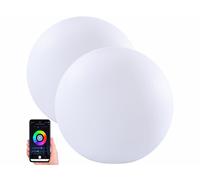 Luminea Home Control 2 boules lumineuses connectées sans fil pour extérieur RVBB / 576 lm / Ø 30 cm
