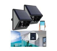 Luminea Home Control 2 capteurs de mouvement PIR connectés avec panneau solaire, compatibles ZigBee