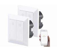 Luminea Home Control 2 double interrupteurs connectés avec commande vocale LHC-52