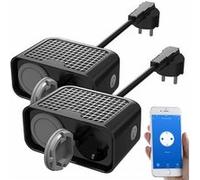 2 doubles prises d'extérieur connectées SF-630.avs Luminea Home Control