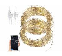 Luminea Home Control : 2 guirlandes lumineuses connectées 10 m en fil de cuivre Doré G