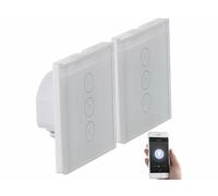 Luminea Home Control 2 interrupteurs tactiles connectés avec fonction variateur LHC