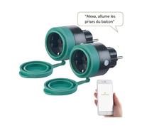 Luminea Home Control 2 prises d'extérieur connectées compatibles commandes vocales SF-475