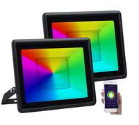 Luminea Home Control : 2 projecteurs LED connectés - 50 W - 4000 lm - RVB CCT G