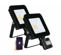 2 projecteurs LED connectés avec capteur de mouvement - 20 W - 1600 lm - CCT Luminea Home Control