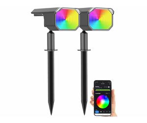 Luminea Home Control 2 spots solaires connectés avec LED RVB CCT 100 lm