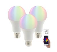 3 ampoules LED connectées E27 / 10 W / F - RVB LAV-100.rgbw Luminea Home Control