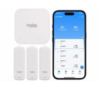 Luminea Home Control 3 capteurs de température et d’humidité connectés avec passerelle THS-100