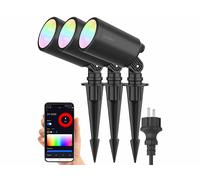 Luminea Home Control 3 projecteurs d'extérieur connectés RVB CCT 520 lm