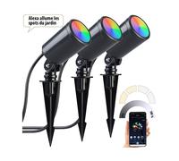 3 spots RVB CCT connectés à intensité variable [Luminea Home Control]