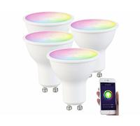 : 4 spots LED connectés GU10 RVB/CCT compatibles commandes vocales LAV-215.RVBw