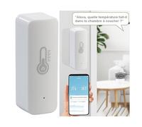 Luminea Home Control Capteur de température et d'humidité de l'air connecté avec commandes vocales