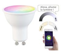 Spot LED connecté GU10 RVB/CCT compatible commandes vocales LAV-215.RVBw - 4,5W