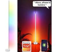 Luminea Lampe à pied LED connectée 750 lm avec commandes vocales - coloris blanc