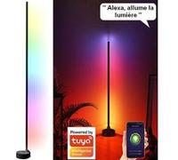 Lampe à pied LED connectée 750 lm avec commandes vocales - coloris noir Luminea