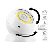 Luminea Lampe sans fil 200 lm à LED COB et détecteur de mouvement WL-420 - Blanc