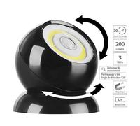 Luminea Lampe sans fil 200 lm à LED COB et détecteur de mouvement WL-420 - Noir