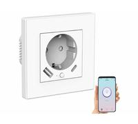 Prise encastrable connectée avec 2 ports de chargement USB SF-665.UP [Luminea Home Control]