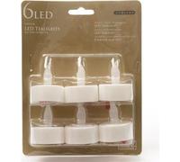 6 Bougies Led A Piles Pour Noël En Plastique Blanc Chaud