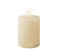 Lumineo Bougie LED blanc crème en cire Ø 7 cm Hauteur 11,2 cm Blanc chaud Pour l'intérieur