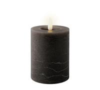 Lumineo Bougie LED en cire Gris 11,2 x 7 cm Minuterie 6 h