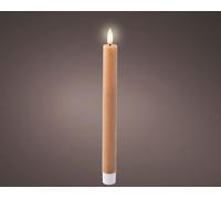Lumineo Braun Bougie LED Ø 2,2 x 24,5 cm Effet de flamme 2 pcs.