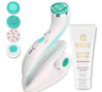 Lumineo brosse nettoyante pour le visage avec gel nettoyant, brosse électrique USB pour le visage pour un nettoyage en douceur et en profondeur (PRO turquoise (peau sensible))